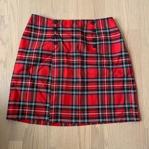 Christina Viva Red Plaid Mini Skirt - XS